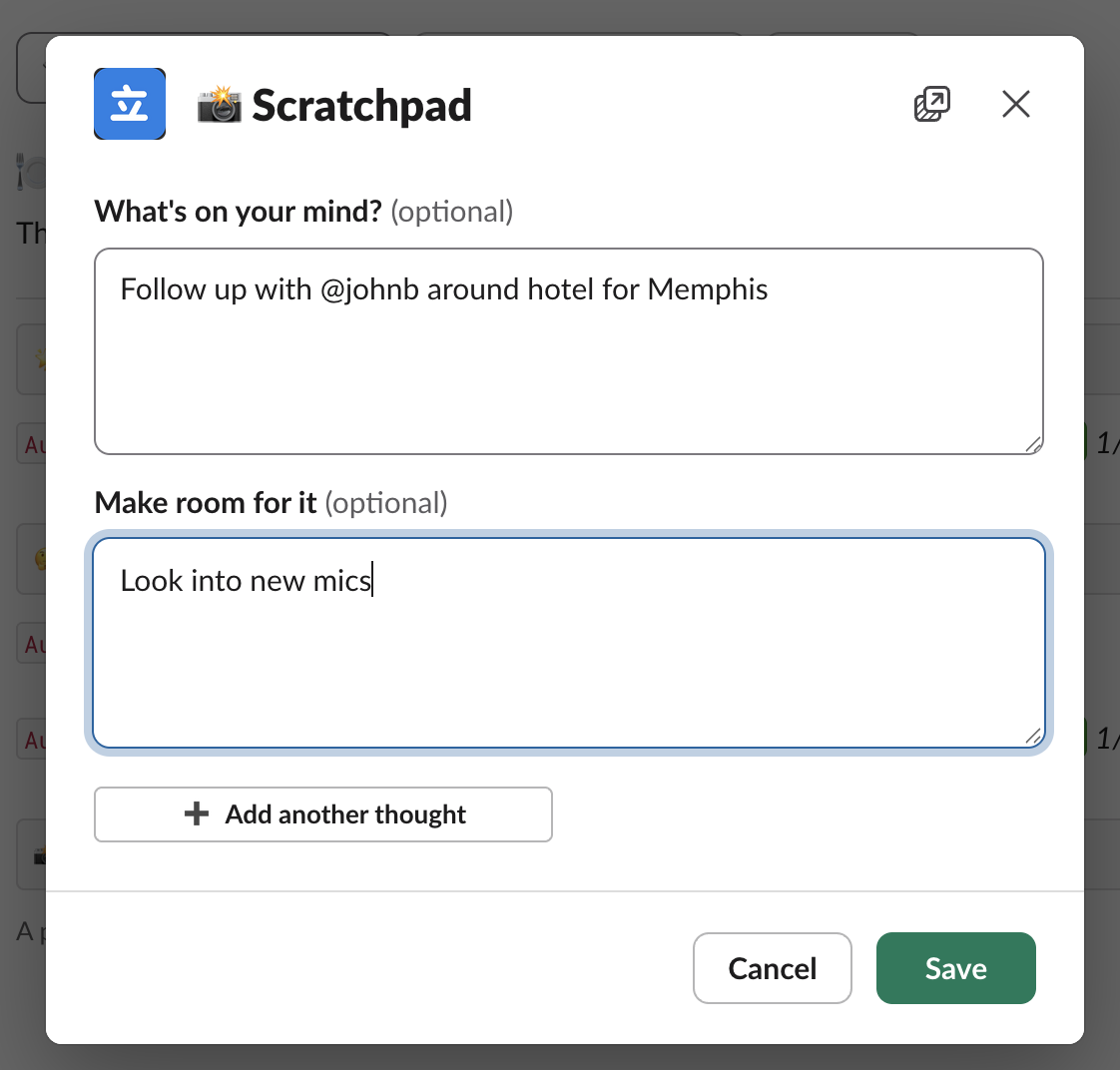Scratchpad view